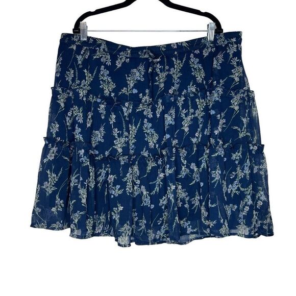NWT Vero Moda Curve Skirt 'MILLA' in Navy Light Blue 20 - Picture 1 of 5